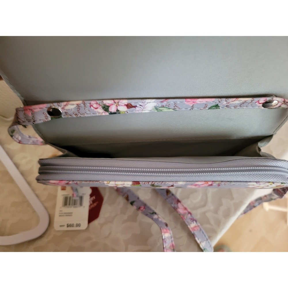Mundi Mauve‎ Terrace Floral Flap Organizer Adjustable Strap My Backup Buddy New - Picture 8 of 12